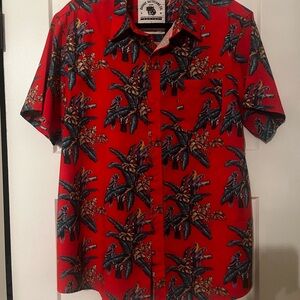 Savage Tacticians Red Floral Toucan Deadly print Men's Shirt